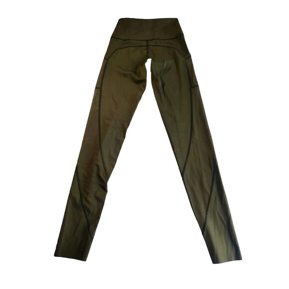 Aerie Offline Goals Hi Rise Long Inseam Olive Green Leggings With Pockets Sz XS - Picture 4 of 10